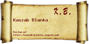 Kaszab Blanka névjegykártya