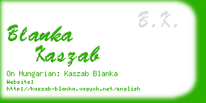 blanka kaszab business card